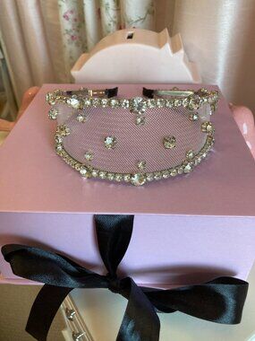 NIB Epona Valley Ethos clear crystal and mesh metal headband